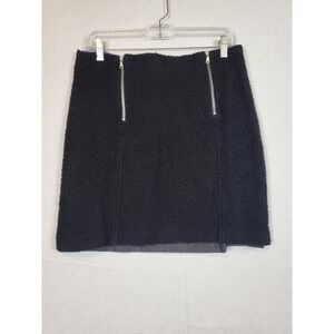 Ann Taylor Loft Womens Mini Skirt Zipper Front Mid Rise Black Size 10
